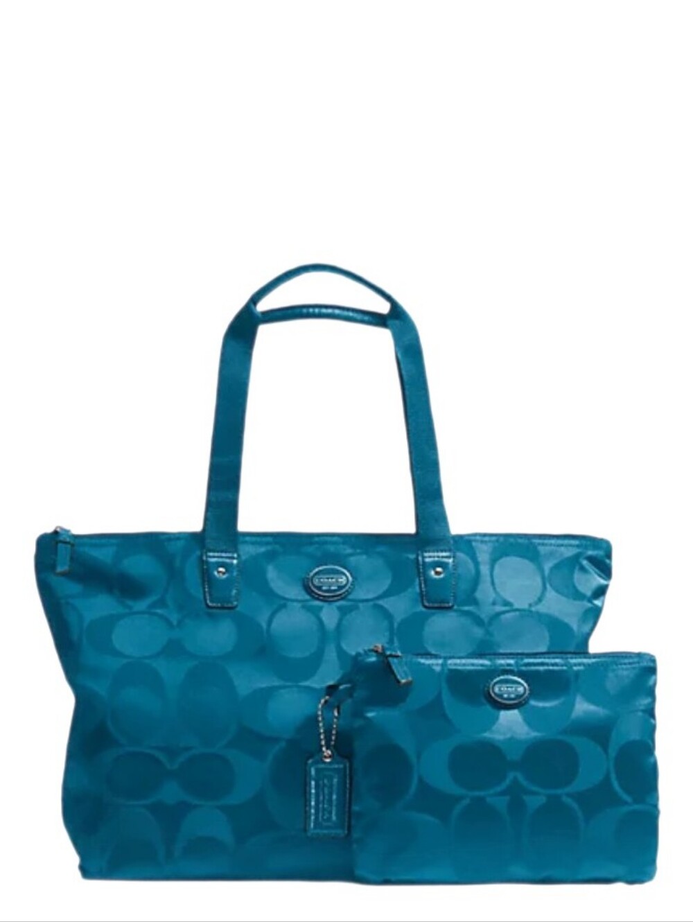 🏖️ Coach Getaway Packable Weekender Removable Snap Travel Pouch Dark Plume Teal
